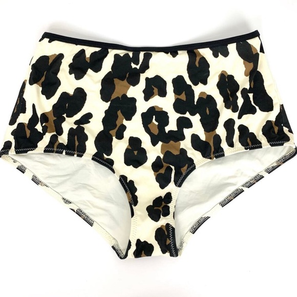 Solid & Striped Annabelle Bandeau Top Small Brigitte Bottom Medium Leopard - Picture 6 of 16